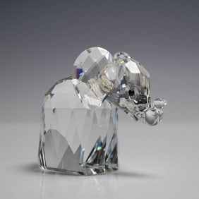 Swarovski Silver Crystal Large Elephant with Metal Tail Figurine