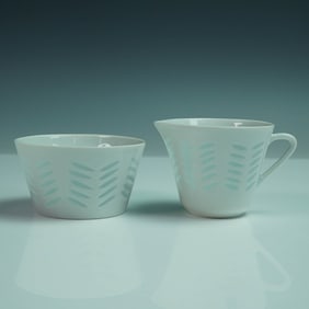 2pc Arabia Finland Rice Porcelain Set by Friedl Holzer-Kjellberg