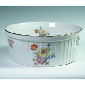 Golden Heirloom Floral Porcelain Bowl with Gilt Rim