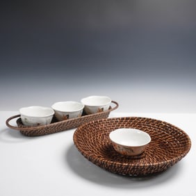 2pc Lenox Butterfly Meadow Rattan Serving Sets with Bowls