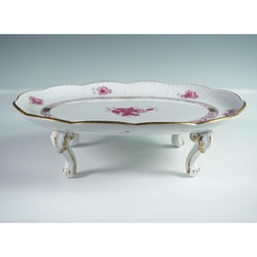 Herend Porcelain Footed Tray, Chinese Bouquet Raspberry