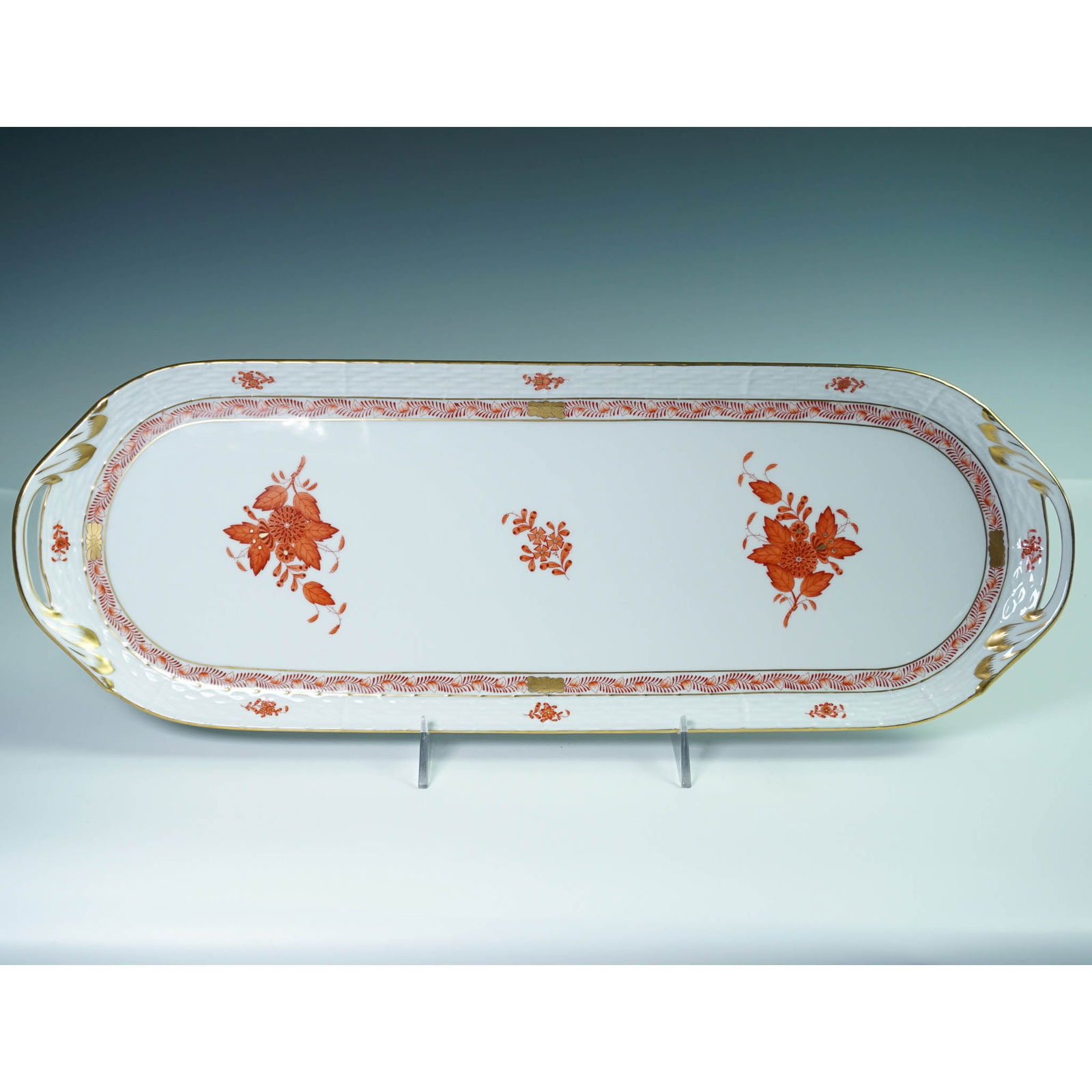 Herend Porcelain Rust Chinese Bouquet Tray (1 of 3)