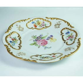 Lorenz Hutschenreuther Germany Porcelain Floral and Gilt Porcelain Plate