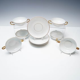 12pc Arabia of Finland Porcelain Cream Soup Bowl Set