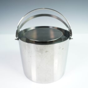 Stelton Cylinda-Line Stainless Steel Ice Bucket with Lid and Handle