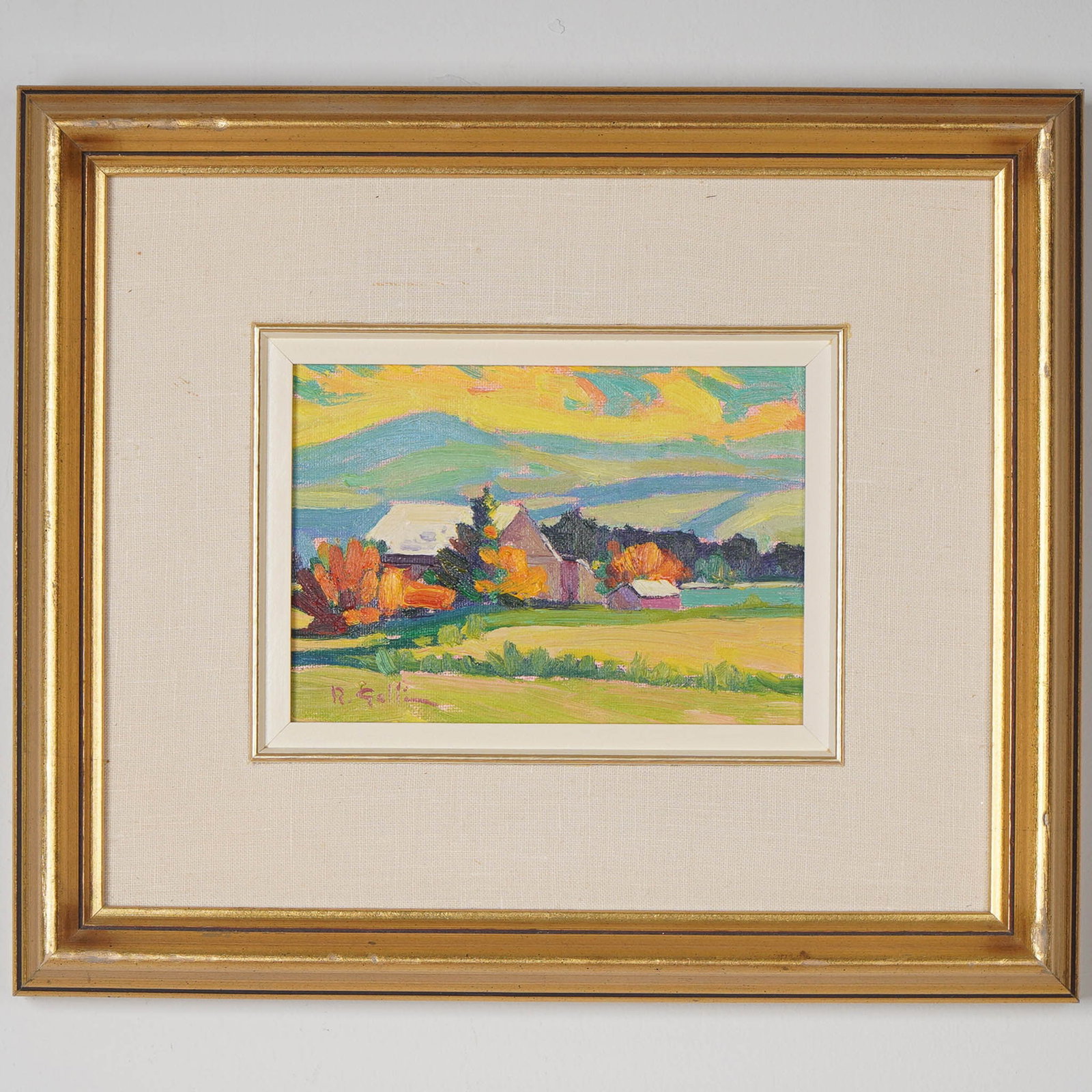 Robert Galli, OIl on Board, Baie de St-Paul, Signed (1 of 4)