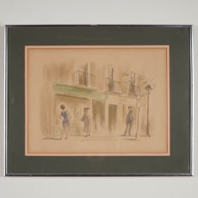Eduardo Vicente, Color Lithograph on Paper, Shop Windows