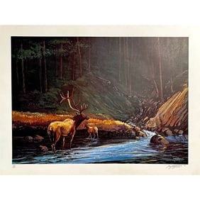 Bill Elliott, Lithograph The Old Bull, Signed