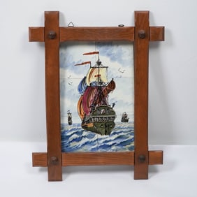 Tile Mural Ship at Sea