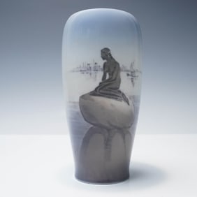 Royal Copenhagen Porcelain Vase, Langelinie Little Mermaid