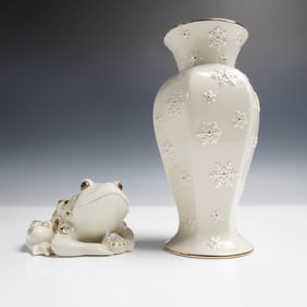 2pc Lenox Porcelain Vase and Prince of Jewels Frog