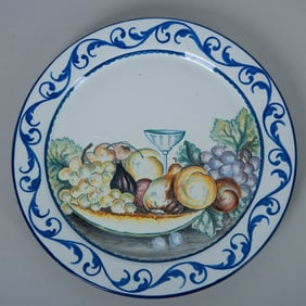 Vintage Large Ceramic Fruit Wall Plate