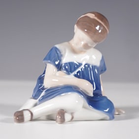Bing and Grondahl Porcelain Figurine, Seated Girl