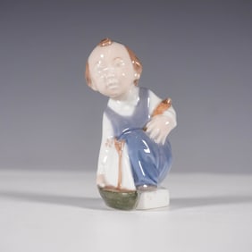Royal Copenhagen Porcelain Figurine, Boy with Sailboat