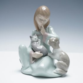 Lladro Porcelain Figurine, Cat Nap