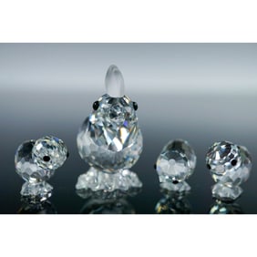 4pc Swarovski Crystal Figurines, Chicks Mini Set