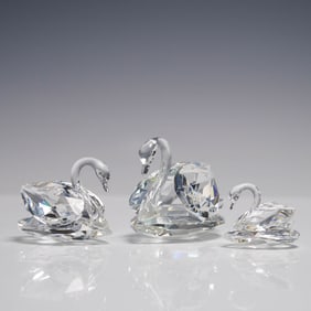 Swarovski Crystal Swan Figurines Group