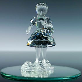 Swarovski Red Riding Hood Figurine with Basket and Mirror