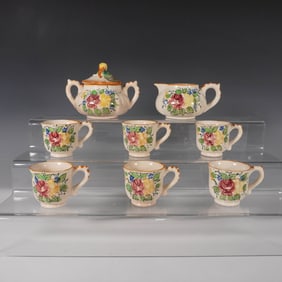 8pc Morikin Ware Hand-Painted Tea Set