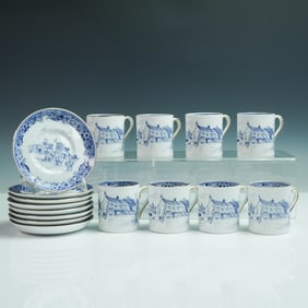 16pc Royal Tuscan Blue Tea Set for 8
