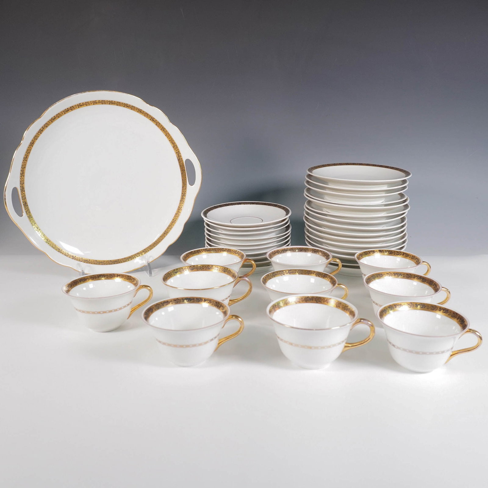 36pc Arabia of Finland Porcelain Tea Service with Gold Trim (1 of 8)
