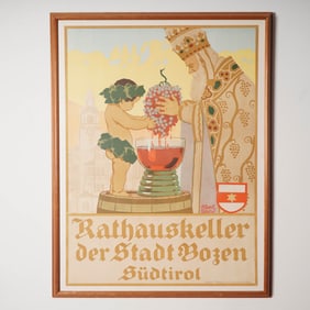 Albert Stolz, Art Nouveau Style Framed Advertisment Lithograph Poster