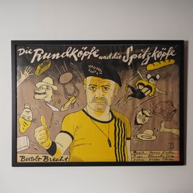 Theater Poster for Bertolt Brecht's Die Rundkopfe und die Spitzkopfe