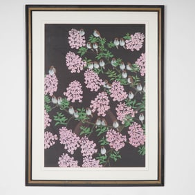 Wei Peng Shi Ming, Gouache on Paper, Bird Talk Flower Fragrance, Signed