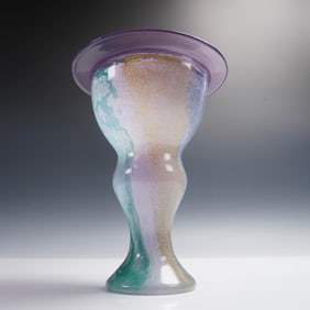 Kosta Boda Glass Vase, CanCan by Kjell Engman, Signed