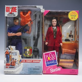 2pc Hasbro G.I. Joe and Mattel Rosie O'Donnell Barbie Dolls