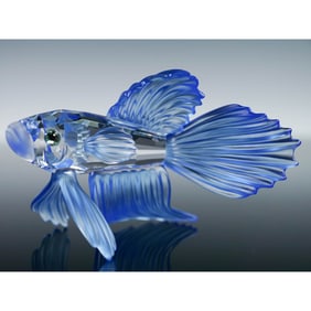 Swarovski Crystal Figurine, Siamese Fighting Fish Blue