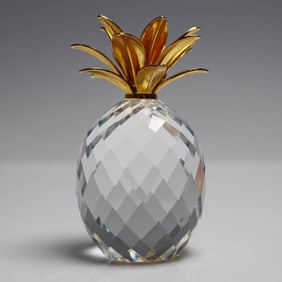 Swarovski Crystal Figurine, Small Gold Pineapple