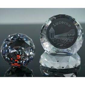 3pc Swarovski Crystal Paperweights with Stand