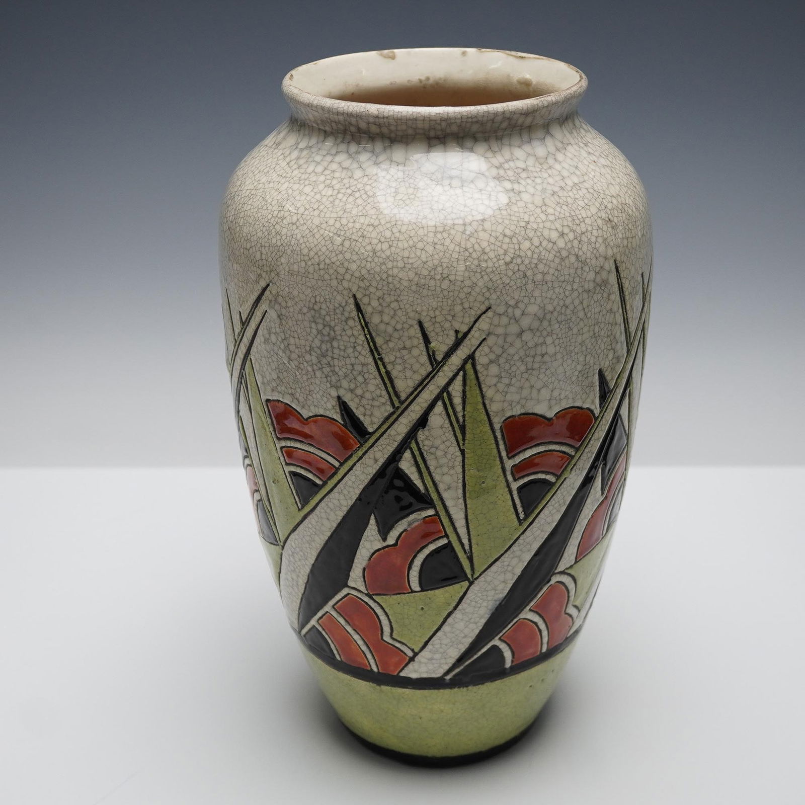 Charles Catteu (1880-1966), Boch Keramis Art Deco Vase (1 of 5)