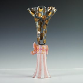 Mackenzie Childs Hand Painted Vase