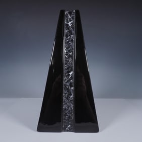 Haeger Black Ceramic Obelisk Vase 4400