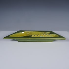 Haeger Pottery Abstract Green Glazed Dish