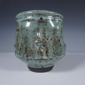 Studio Pottery Small Planter with Celadon Glaze