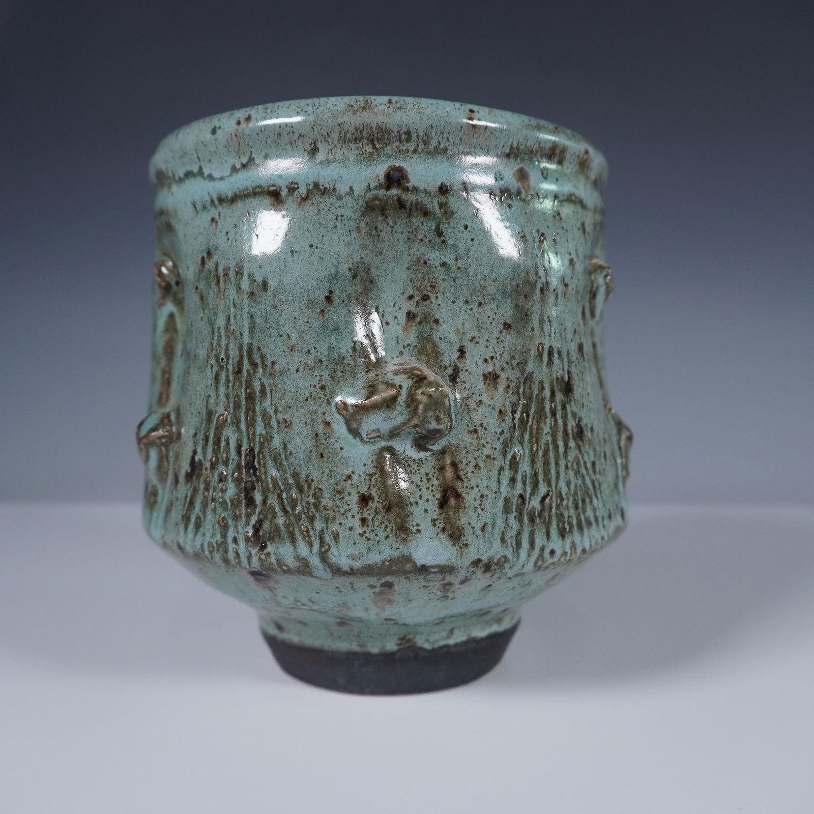 Studio Pottery Small Planter with Celadon Glaze (1 of 5)