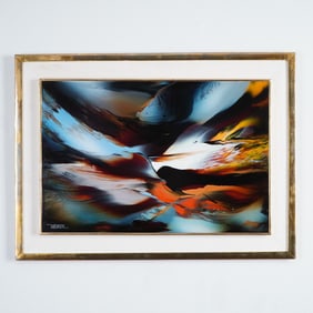 Leonard Nierman, Acrylic on Board, Eternal Flame, Signed