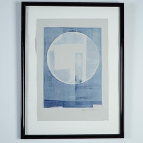 David Fredericks, Abstract Geometric Monoprint on Paper, Signed