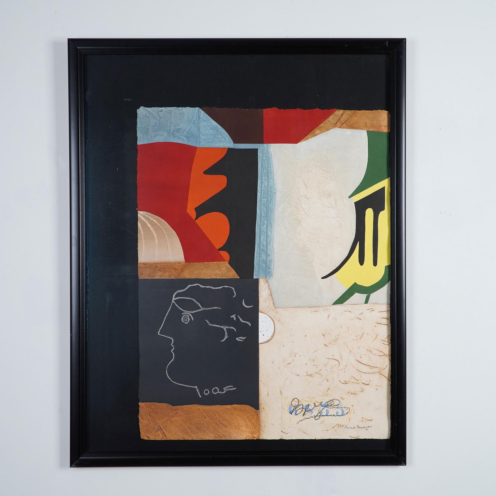 Max Papart, Limited Edition Aquatint and Carborundum , Side Profile, Signed (1 of 4)