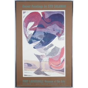 Syd Solomon, Expressionist Exhibition Poster, Fort Lauderdale Museum Signed