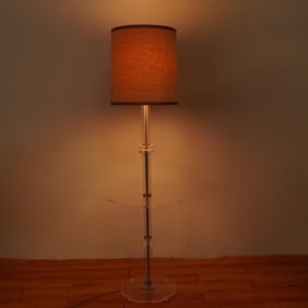 Mid Century Modern Lucite Lamp with Octagonal Table & Base