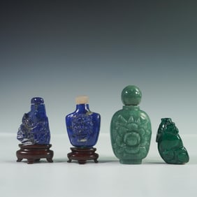 4pc Stone Carved Snuff Bottles