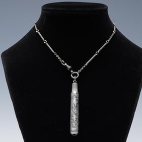 Art Nouveau Chatelaine Sterling Silver Pencil Pendant