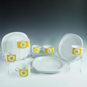 10pc Rosenthal Studio Line Dinnerware, JOY 6 Yellow Pattern