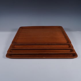 4pc Teakwood Serving Trays