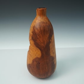 Hand-Turned Burl Wood Vase