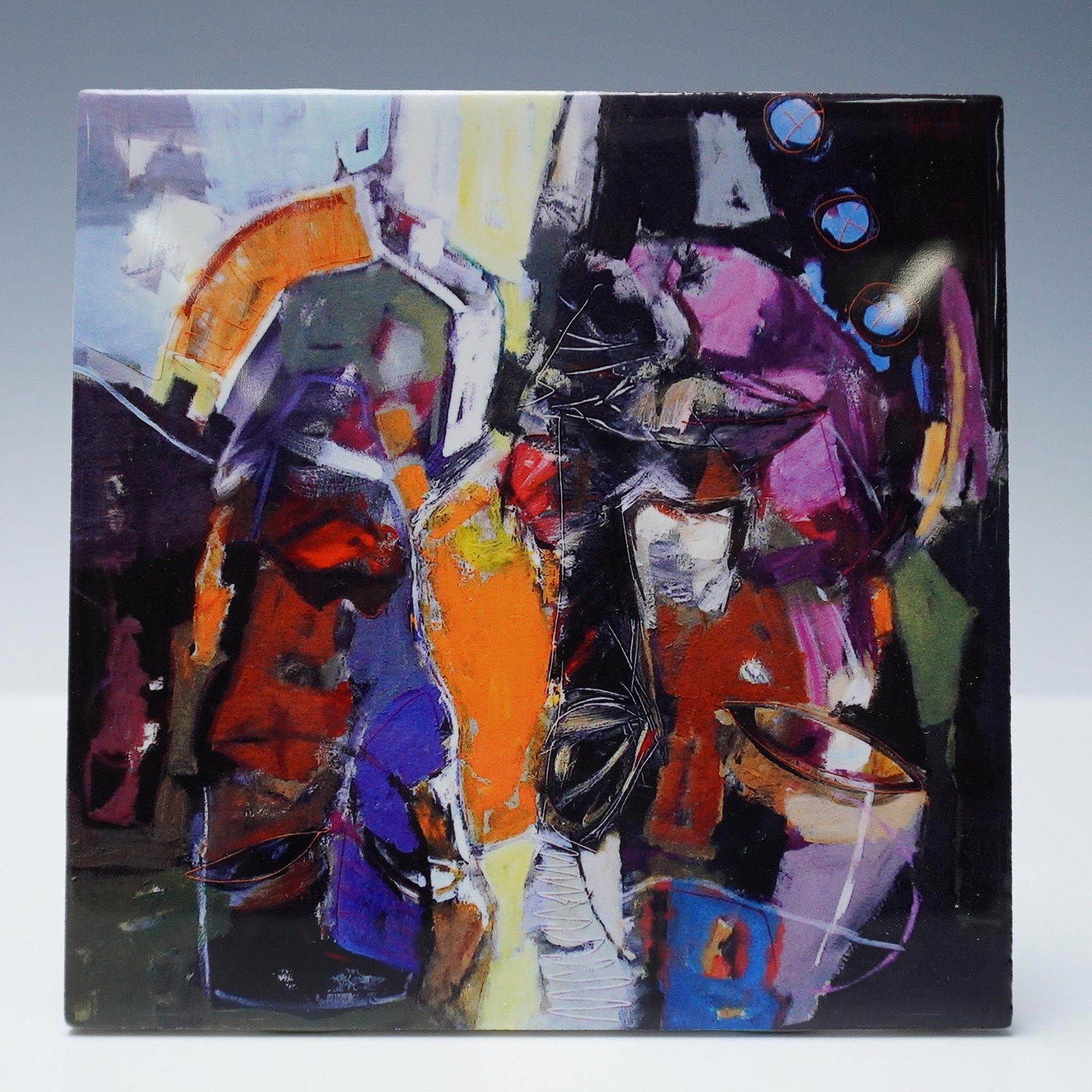 Colorful Abstract Ceramic Art Tile (1 of 2)